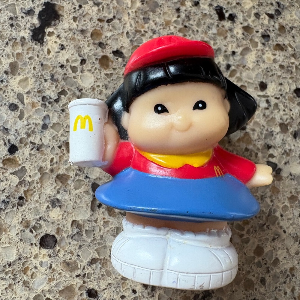 Fisher Price Little People, McDonald’s girl, McDonald’s cup, Little people